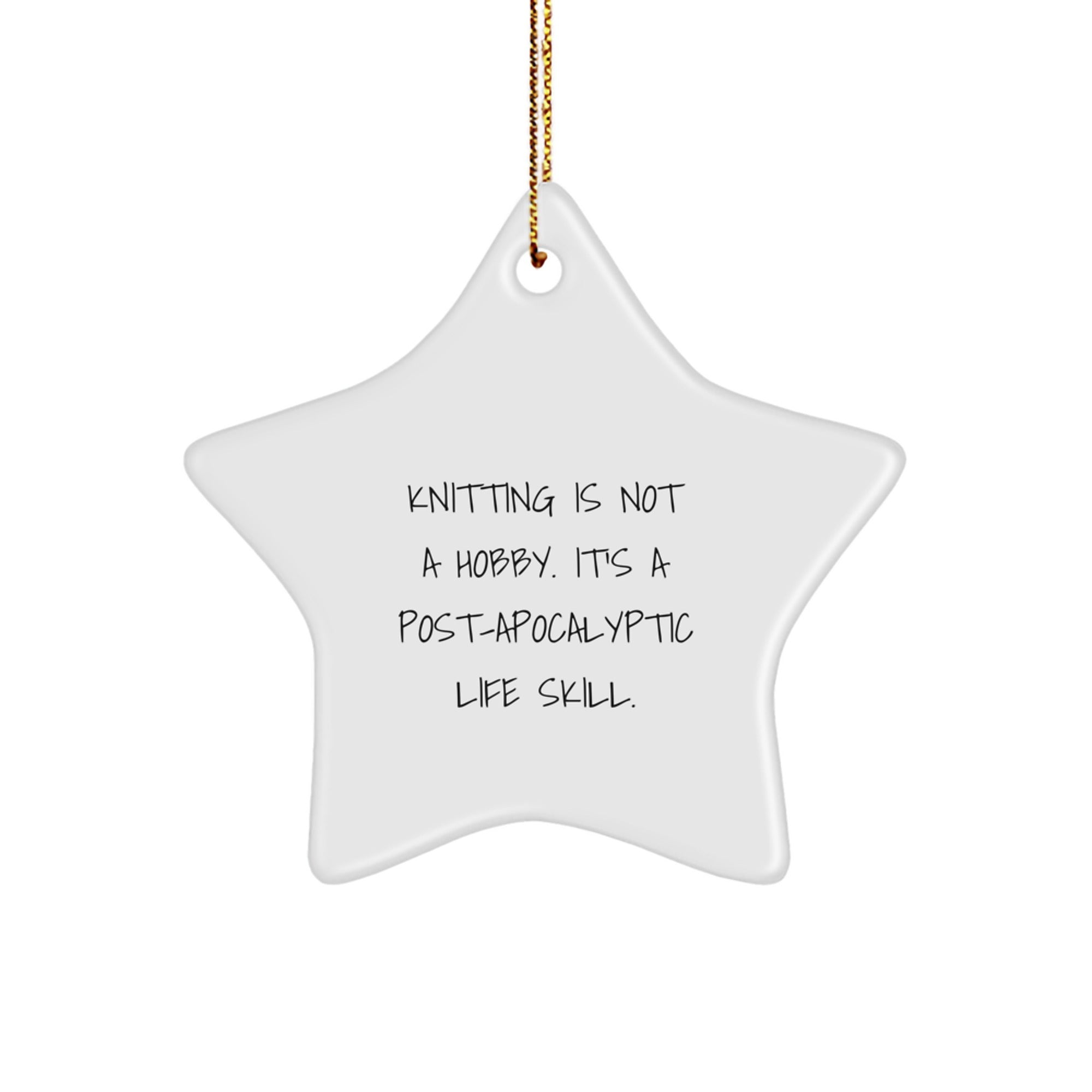 Funny Knitting Gifts from Family for Knitting Lovers - Christmas Unique Star Ornament - Image 1