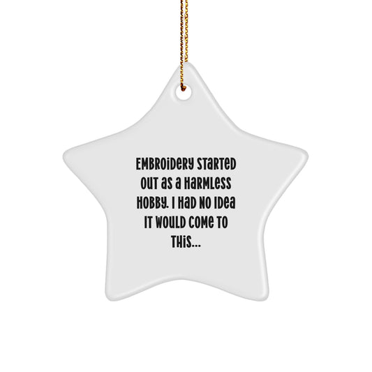 Funny Embroidery Gifts from Men, Women, Friends, Coworkers, Family - Funny Star Ornament for Christmas Unique Gifts - Image 1
