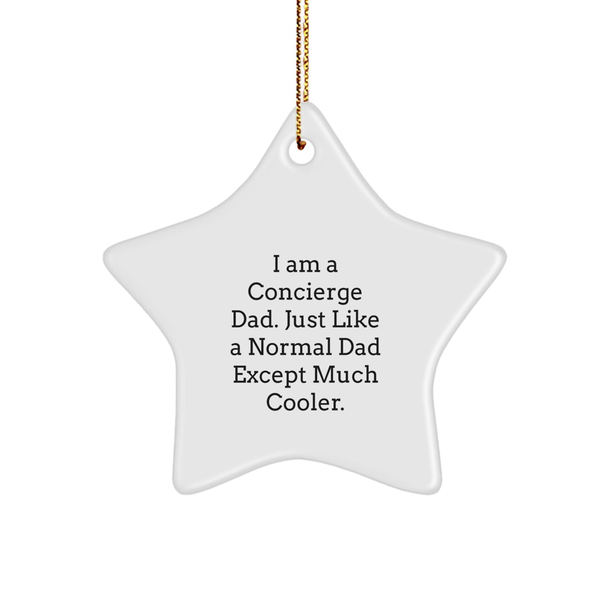 Concierge Dad Star Ornament Gifts for Him from Family, Unique Christmas Memorable Presents for Men with Funny Quote - Image 1