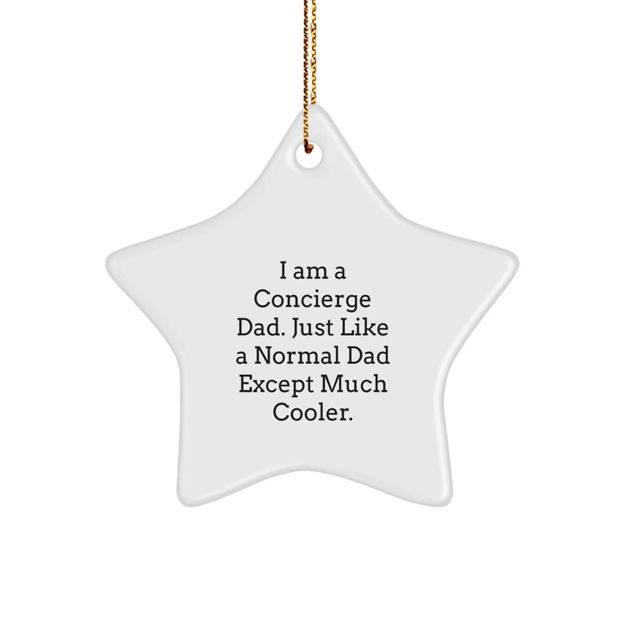 Concierge Dad Star Ornament Gifts for Him from Family, Unique Christmas Memorable Presents for Men with Funny Quote