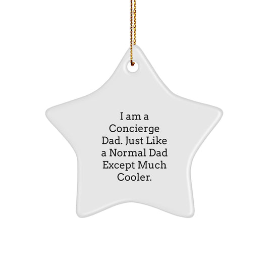 Concierge Dad Star Ornament Gifts for Him from Family, Unique Christmas Memorable Presents for Men with Funny Quote - Image 1
