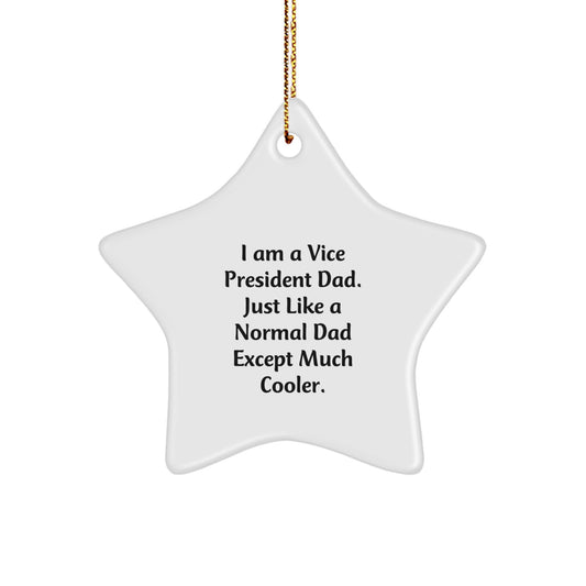 Funny Vice President Dad Gifts from Family with Star Ornament for Christmas - Image 1