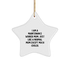 Maintenance Worker Mom Star Ornament Gifts from Family, Christmas Unique Presents for Her, Fun and Cute Decorations