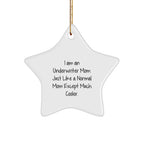 Underwriter Mom's Star Ornament, Star-Shaped, White, Gifts from Underwriter Mom for Underwriter, Funny Christmas Unique Gift