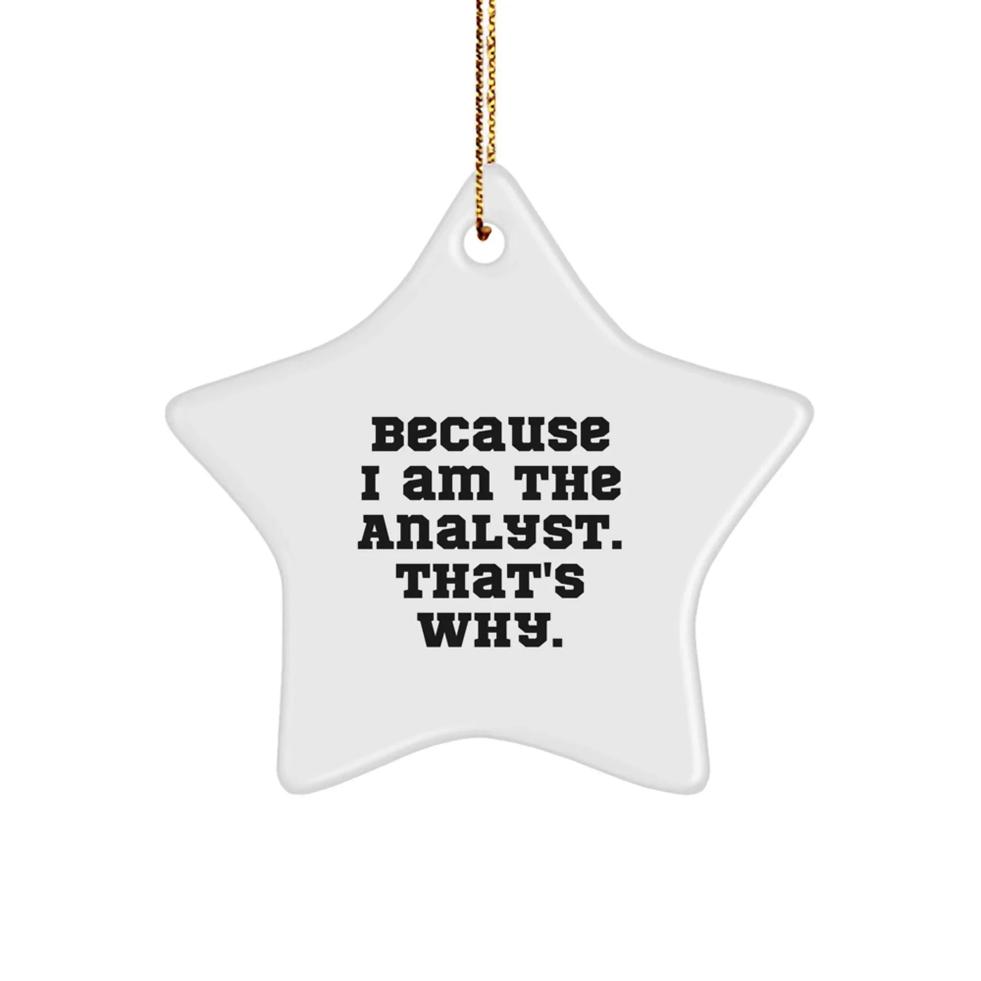 Funny Analyst Star Ornament Gifts from Friends to Analyst Coworkers for Christmas Unique Decorations Because I Am The Analyst That's Why