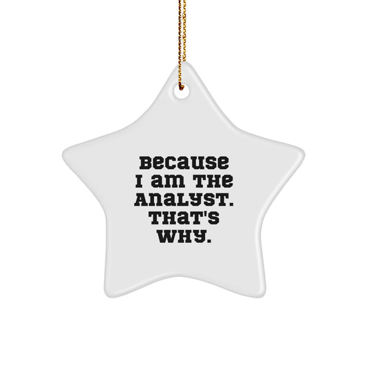 Funny Analyst Star Ornament Gifts from Friends to Analyst Coworkers for Christmas Unique Decorations Because I Am The Analyst That's Why - Image 1