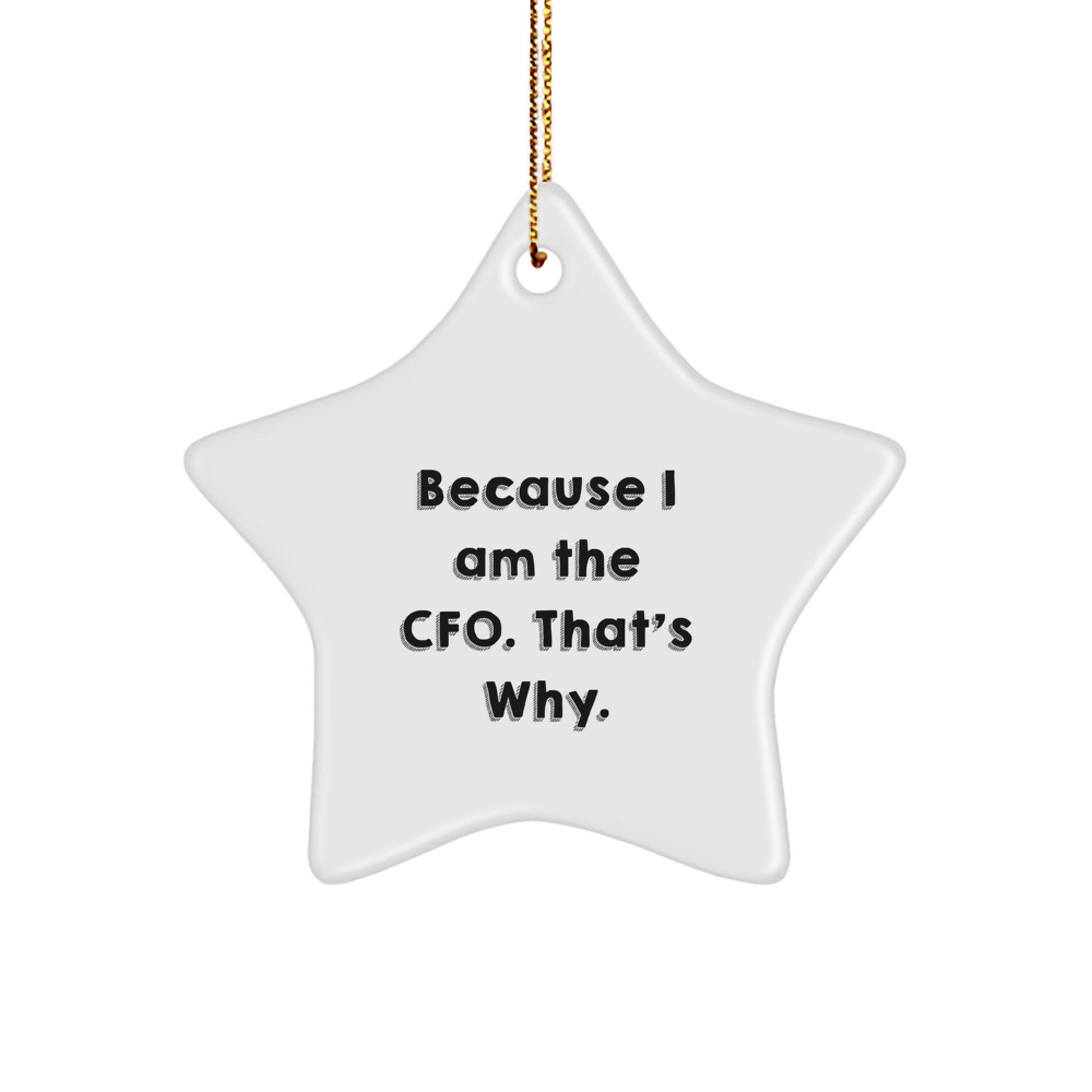 CFO Humor Christmas Star Ornament Gifts from Friends and Family Because I Am The CFO That's Why - Image 1