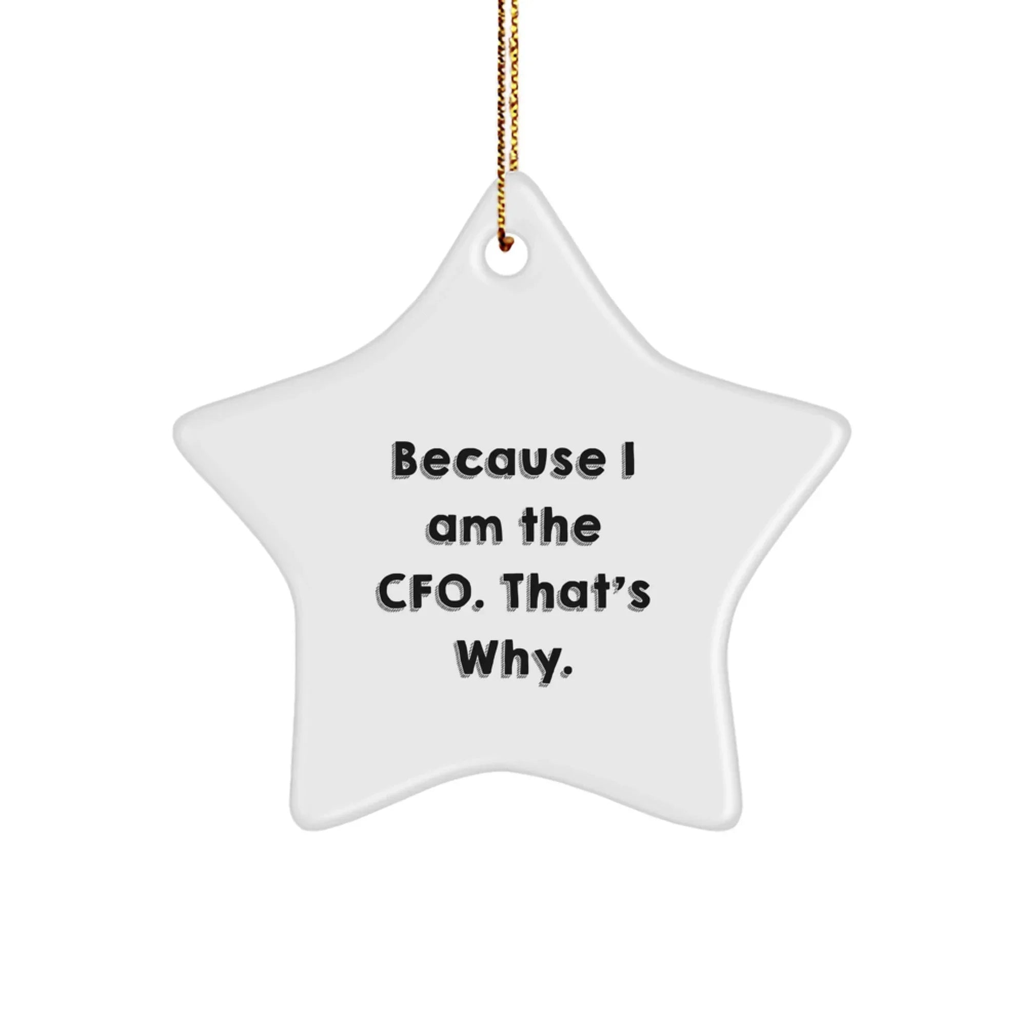 CFO Humor Christmas Star Ornament Gifts from Friends and Family Because I Am The CFO That's Why