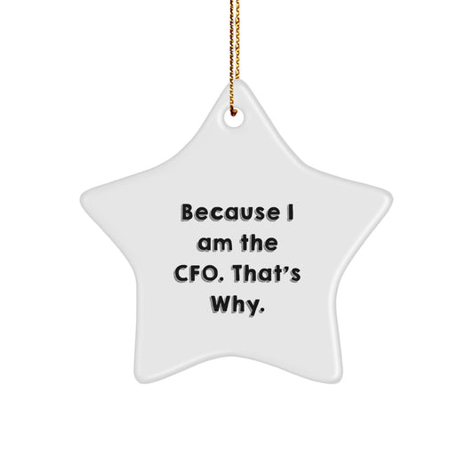 CFO Humor Christmas Star Ornament Gifts from Friends and Family Because I Am The CFO That's Why - Image 1