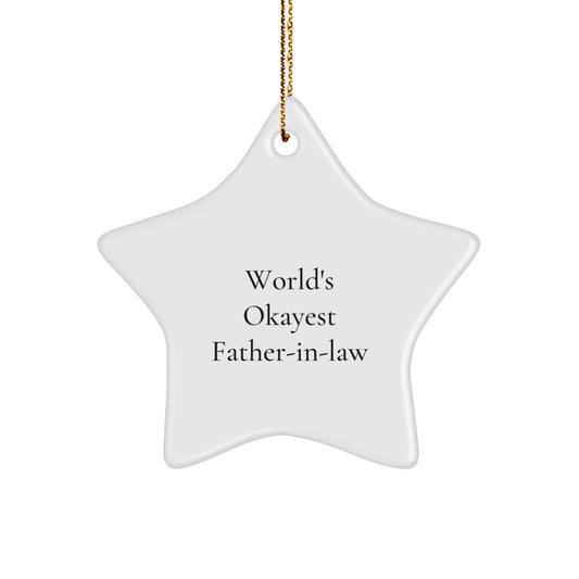 Funny Star Ornaments for Father-in-law World's Okayest Dad - Image 1