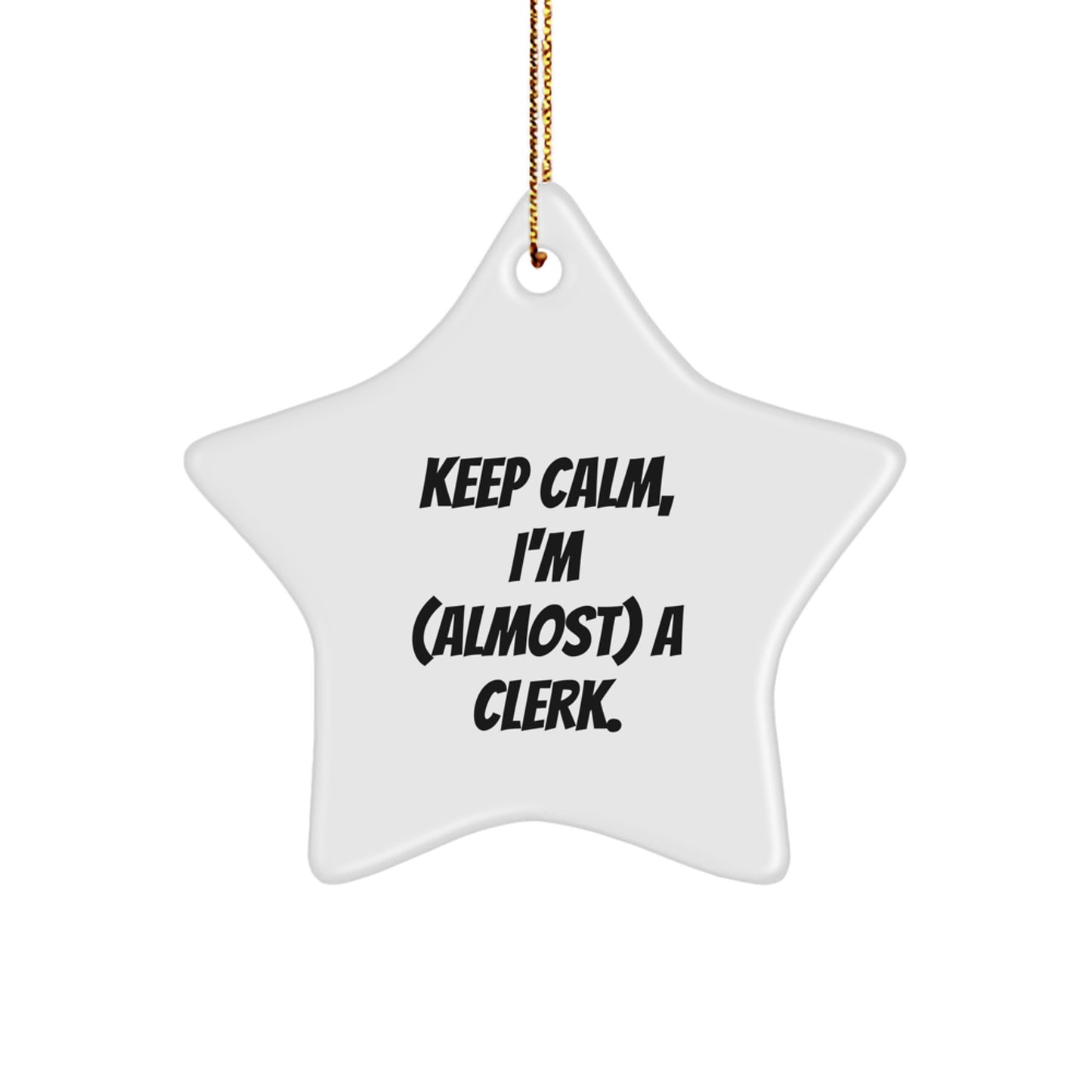 Funny Clerk Star Ornament Gift from Friends for Christmas - Image 1