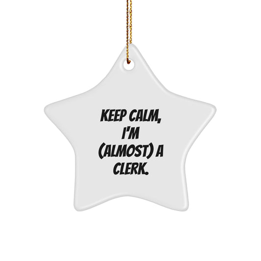 Funny Clerk Star Ornament Gift from Friends for Christmas - Image 1