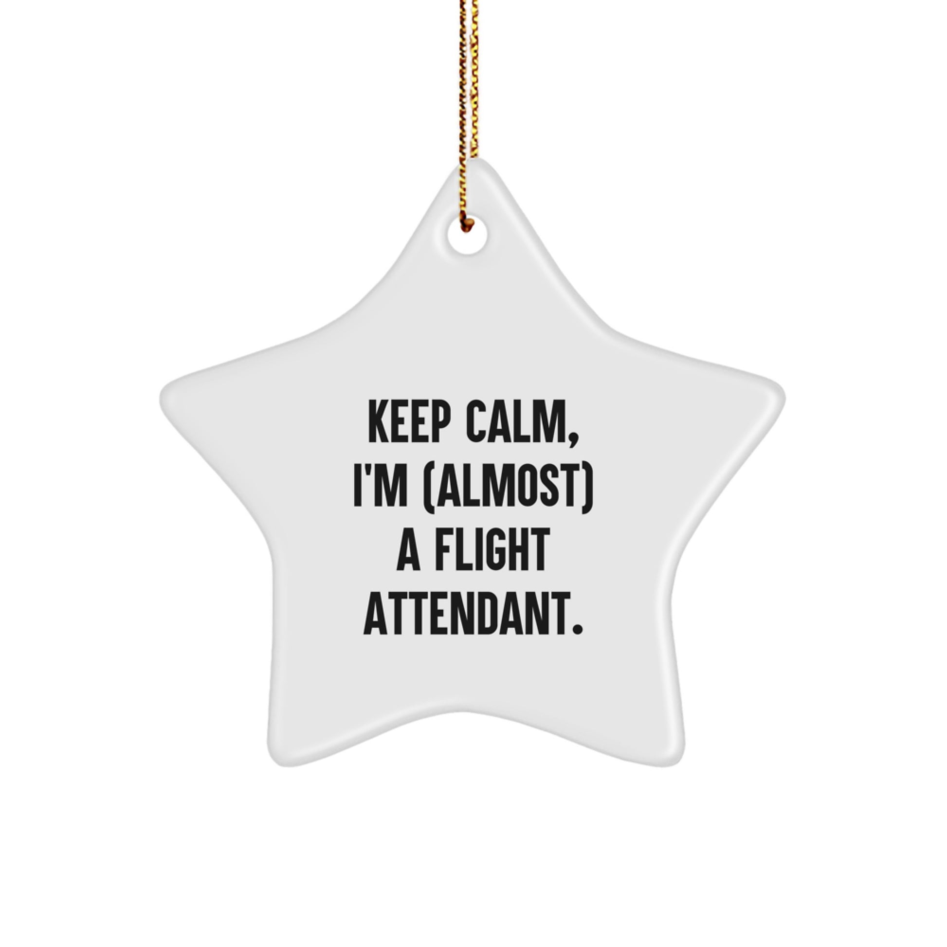 Funny Flight Attendant Christmas Unique Gifts from Friends Star Ornament, Gifts for Flight Attendants, Almost a Flight Attendant Star Decoration - Image 1