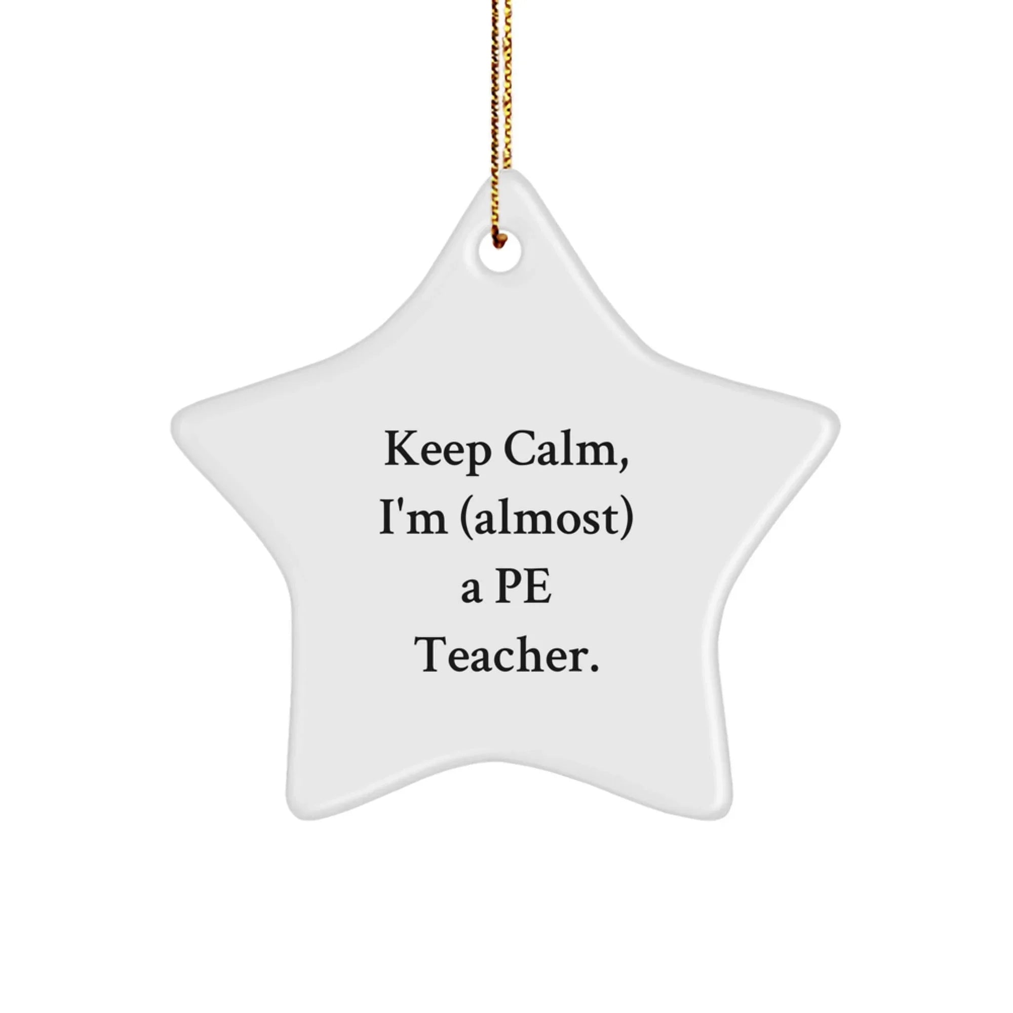 Funny PE Teacher Star Ornament Gifts from Friends, Family, or Coworkers for Christmas Unique Gifts