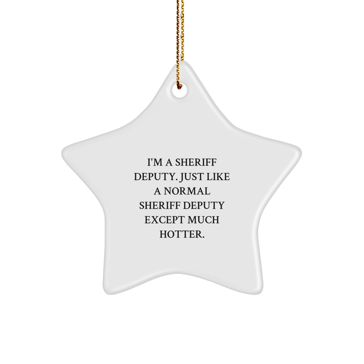 Playful Sheriff Deputy Christmas Ornament Gift - Novelty Keepsake - Image 1