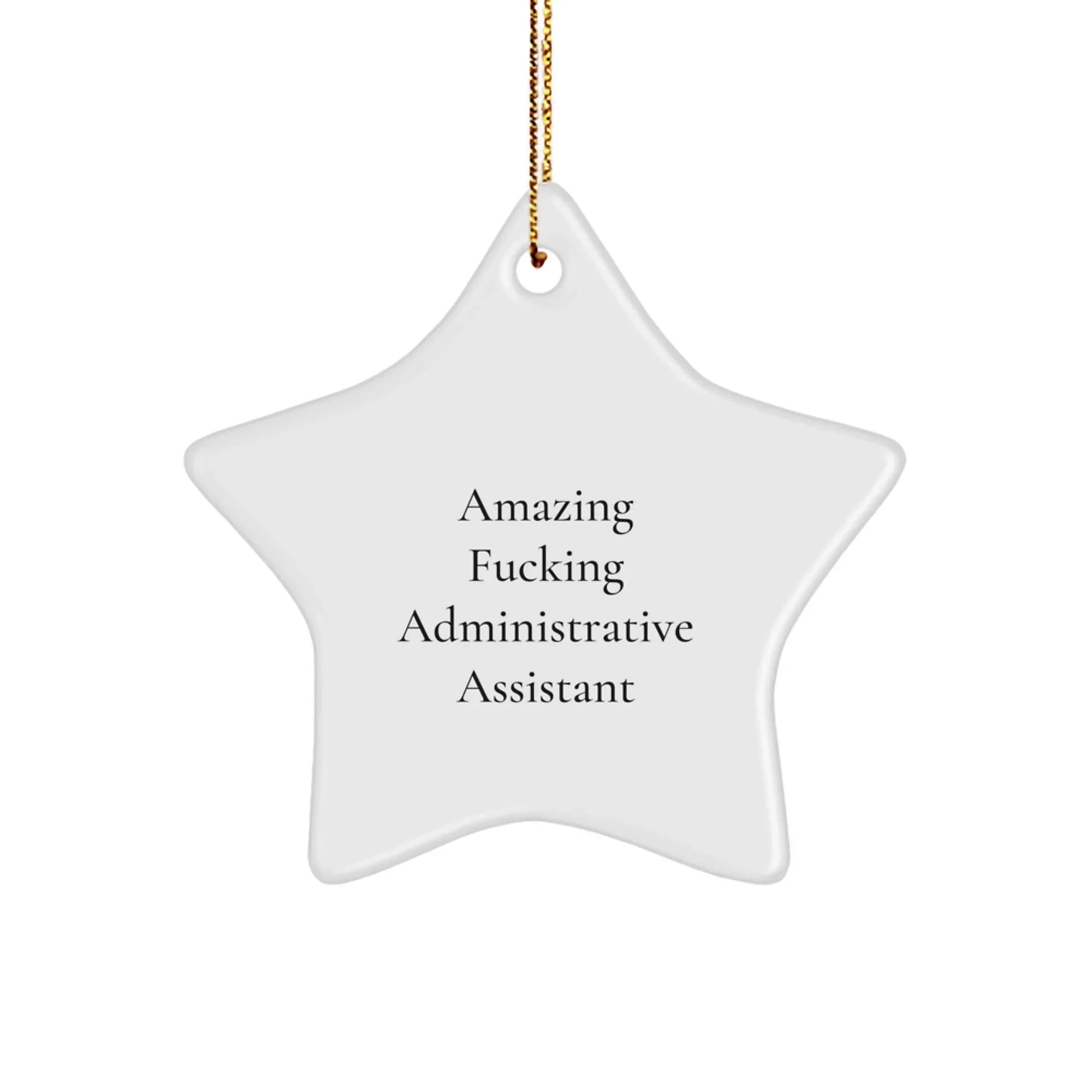 Funny Administrative Assistant Star Ornament, Christmas Unique Gifts from Women, Unique Star Decorations for Men Friends Coworkers Family