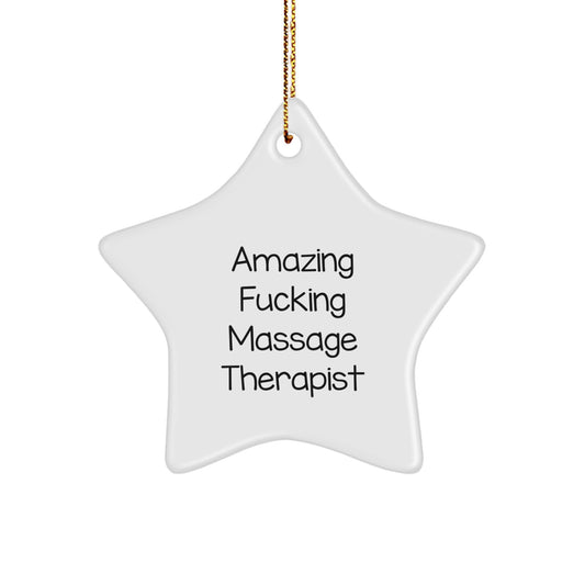 Funny Massage Therapist Star Ornament Gifts from Friends for Christmas Unique Decoration - Image 1