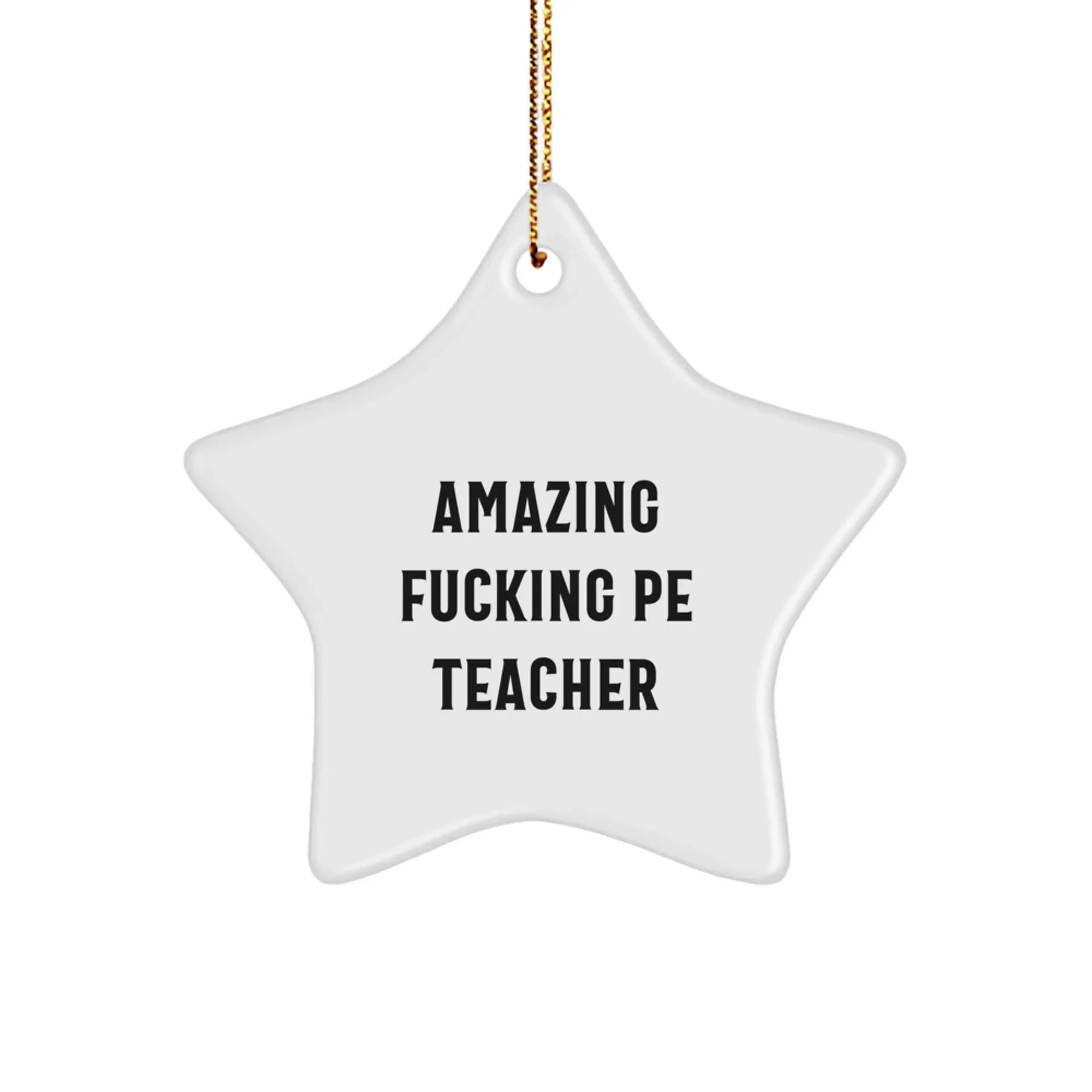 Funny PE Teacher Star Ornament Gifts from Men to PE Teacher for Christmas Unique