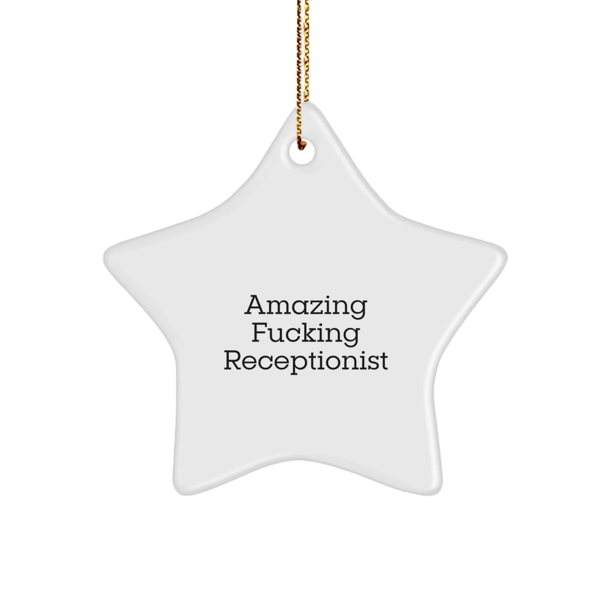 Funny Receptionist Gifts, Star Ornament for Receptionist, Christmas Unique Gifts from Friends to Receptionist