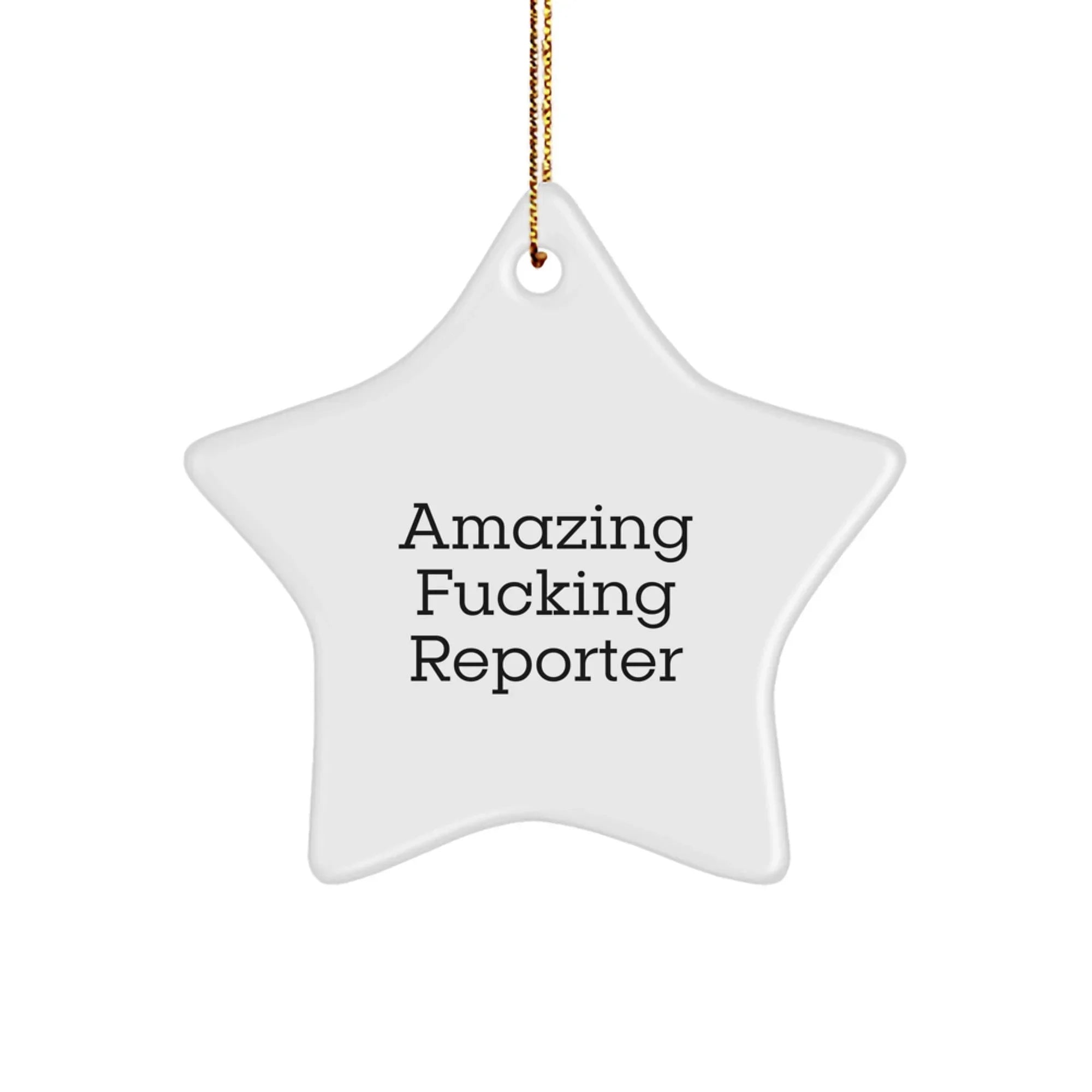 Funny Reporter Star Ornament, Gifts for Reporter Friends, Christmas Unique Gifts from Men to Women