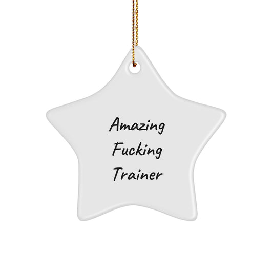 Funny Trainer Star Ornament Gifts from Men to Friends, Funny Christmas Unique Gifts for Men, Train Hard Star Decoration - Image 1