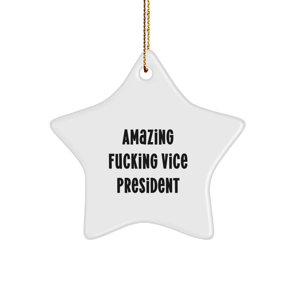 Funny Vice President Gifts from Friends and Family - Amazing F--king Vice President Star Ornament for Christmas Unique Gifts