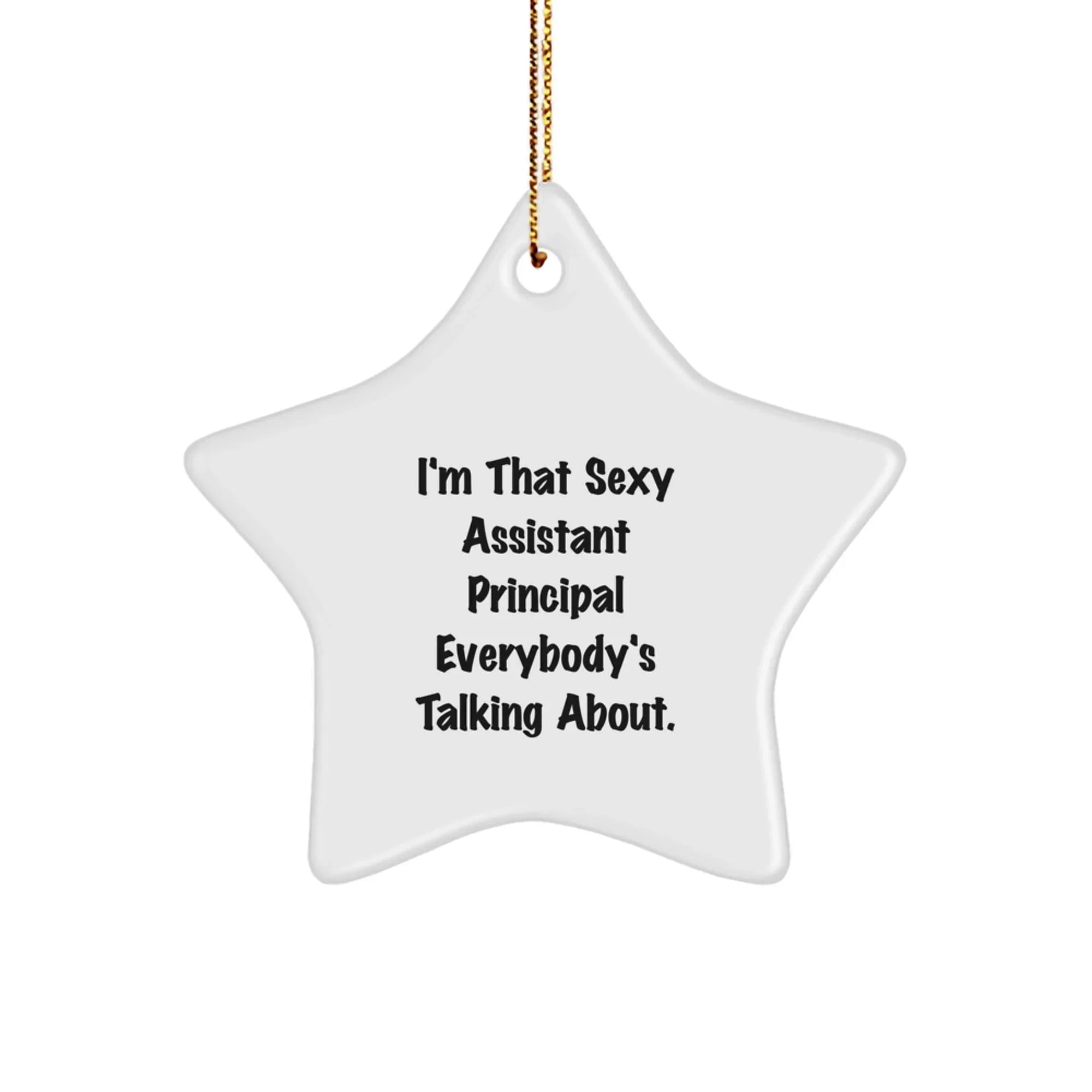 Funny Assistant Principal Gifts for Men, Star Ornament with Quote I'm That Sexy Assistant Principal Everybody's Talking About, Unique Christmas Unique Gifts from Friends
