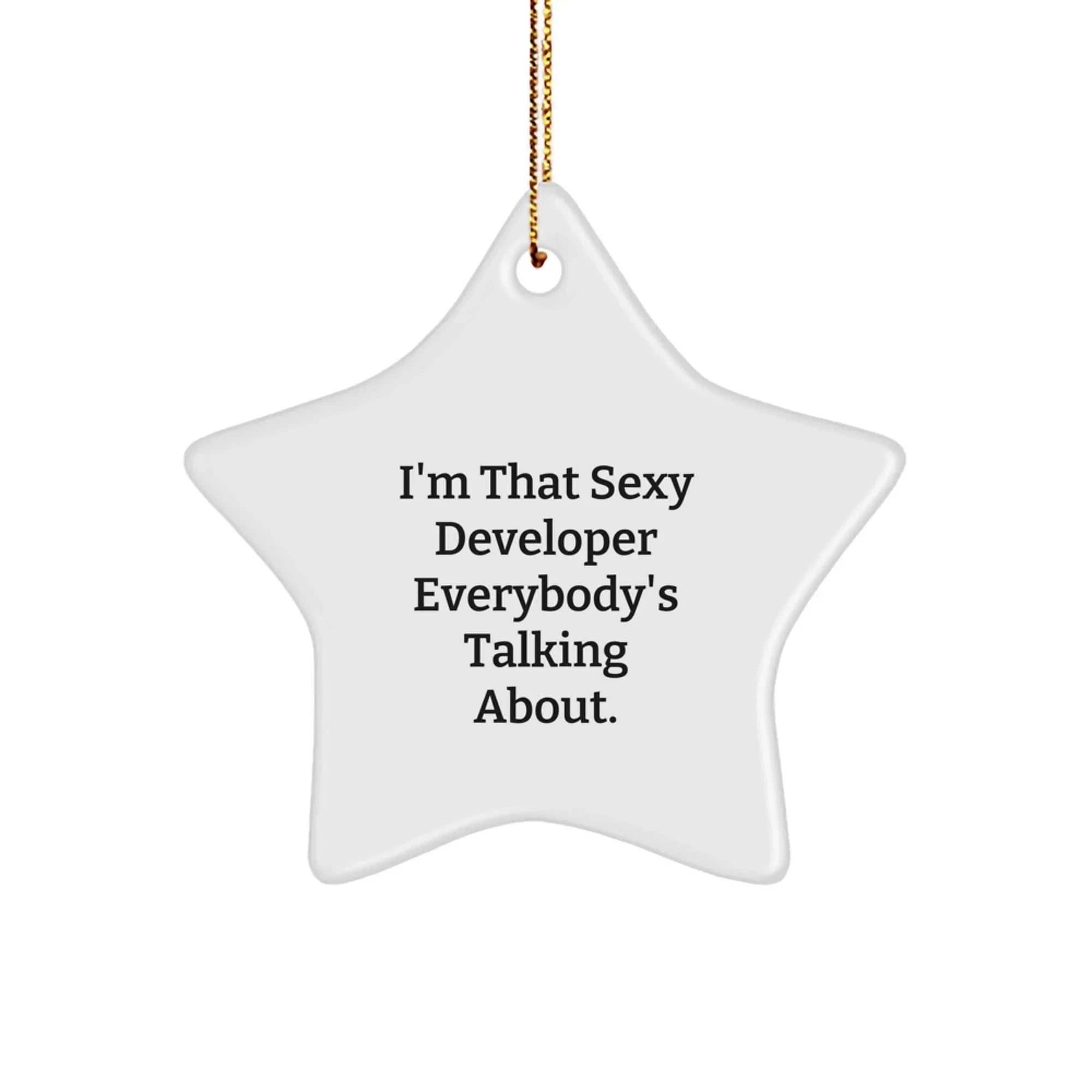 Funny Developer Gifts from Friends, Star Ornament for Christmas Unique Gifts for Him, I'm That Sexy Developer Everybody's Talking About.