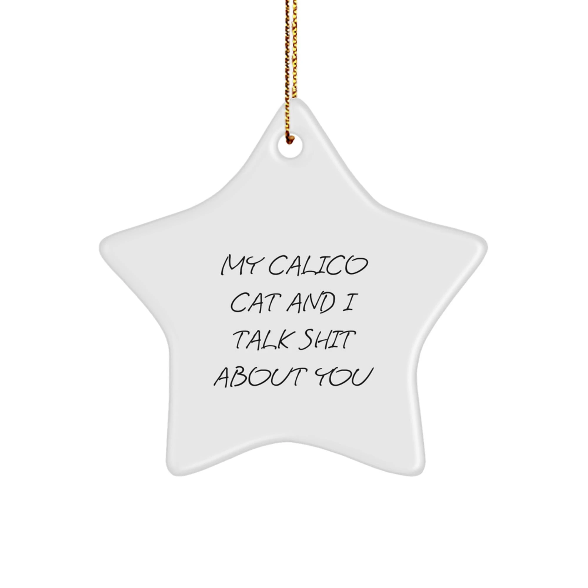 Calico Cat Star Ornament Funny Quote Gifts from Men to Women Friends Family for Calico Cat Fans Christmas Decor - Image 1