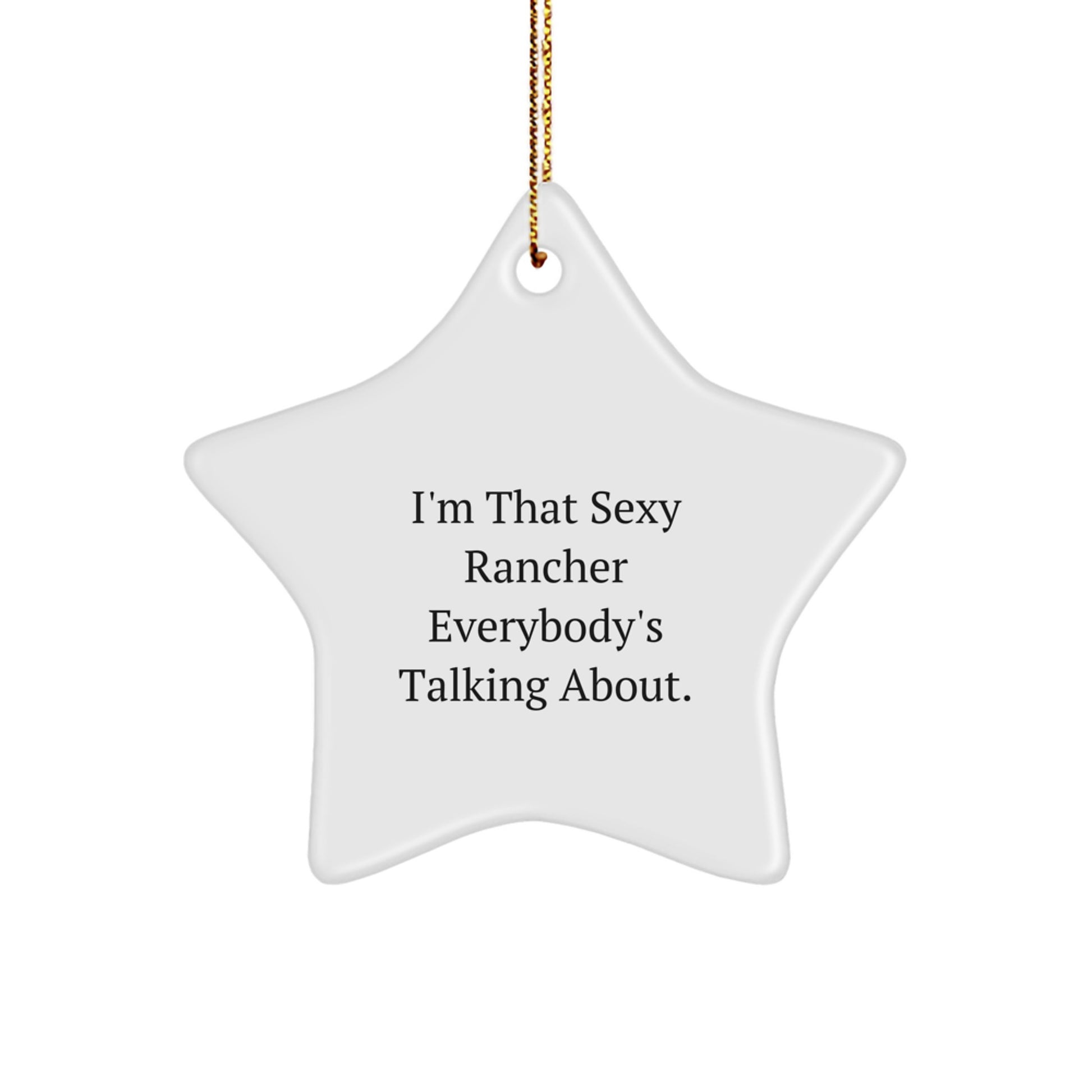 Funny Rancher Gifts from Friends for Men Star Ornament I'm That Sexy Rancher Everybody's Talking About Christmas Unique Decorations - Image 1