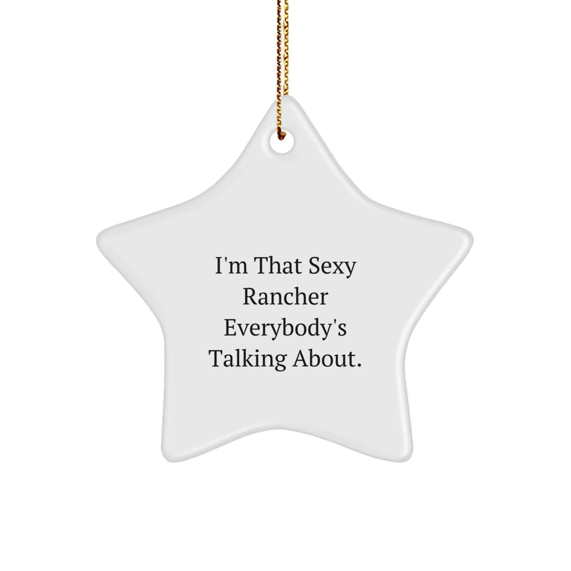 Funny Rancher Gifts from Friends for Men Star Ornament I'm That Sexy Rancher Everybody's Talking About Christmas Unique Decorations