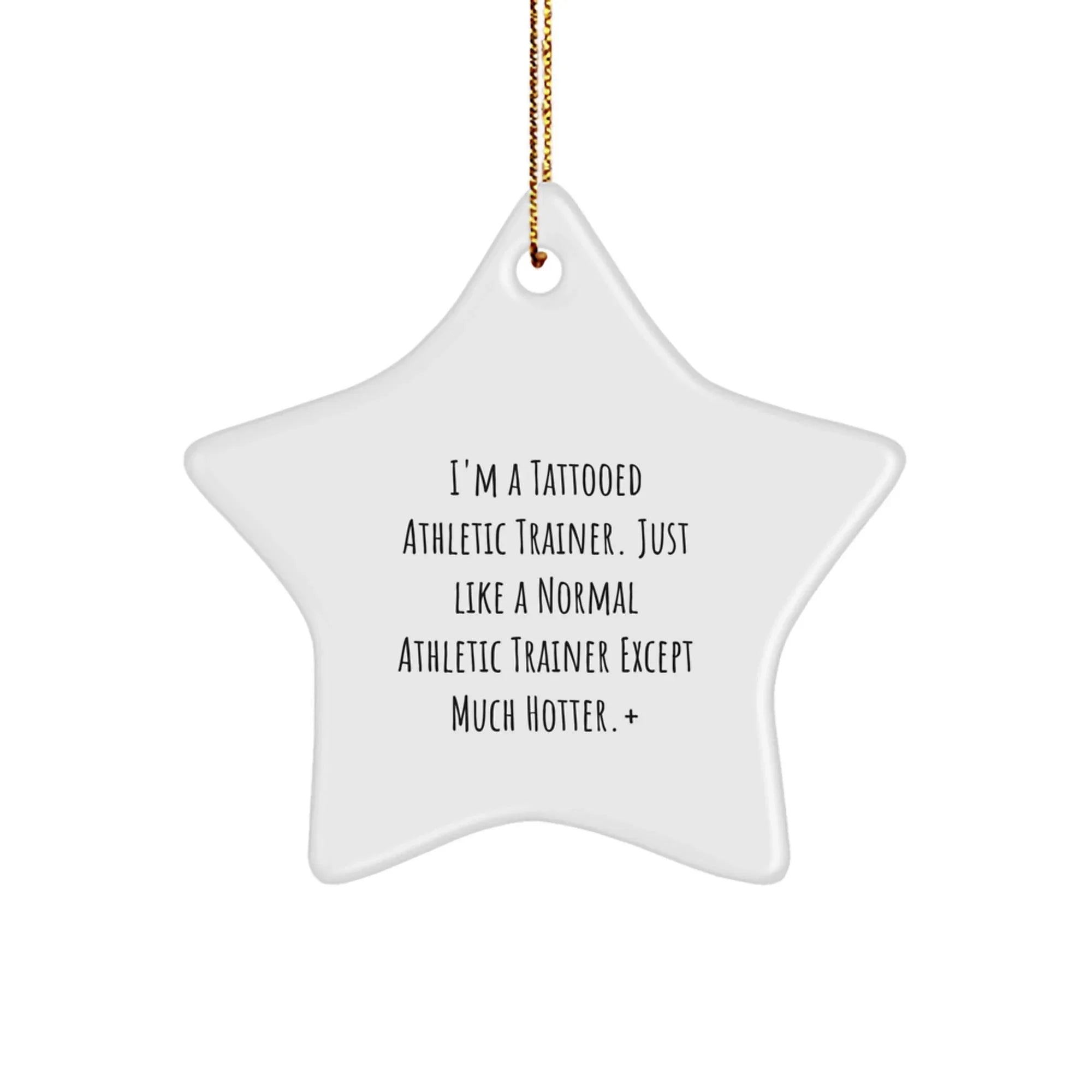Athletic Trainer Star Ornament Gifts from Men to Friends, Funny Quote Christmas Unique Gifts, Tattooed Trainer Except Much Hotter, Gifts for Athletic Trainer, Men, Friends, Coworkers, Family