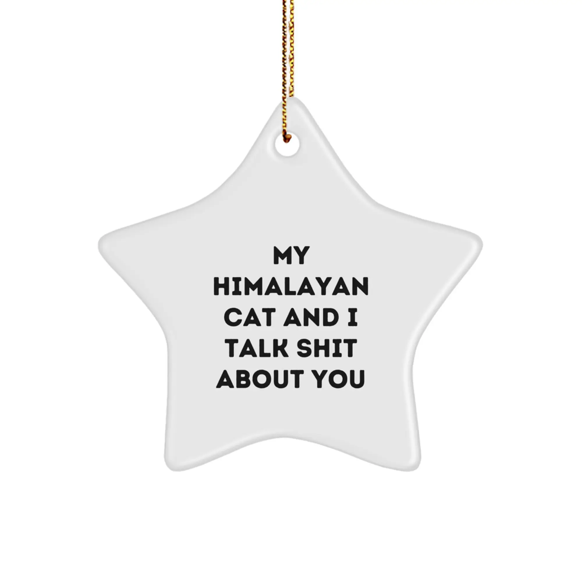 Funny Himalayan Cat Gifts for Friends, Christmas Unique Star Ornament from Family, Gifts for Himalayan Cat Lovers - Image 1