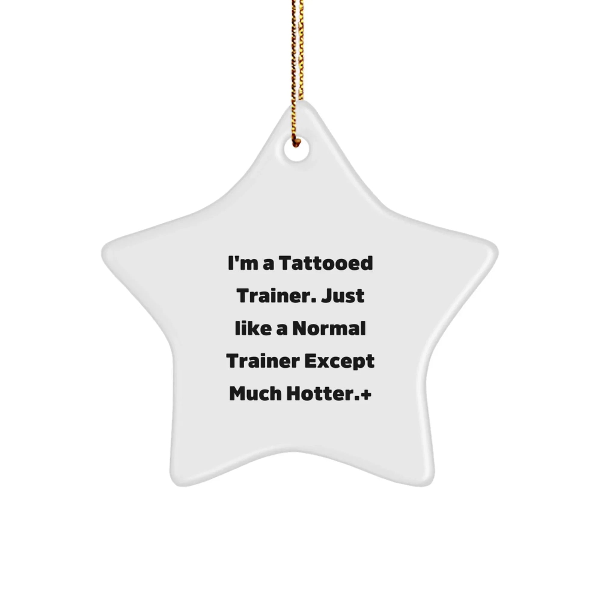 Funny Trainer Star Ornament, 'I'm A Tattooed Trainer' Gift for Men, Women, Friends, Coworkers, Family, Unique Christmas Unique Gifts