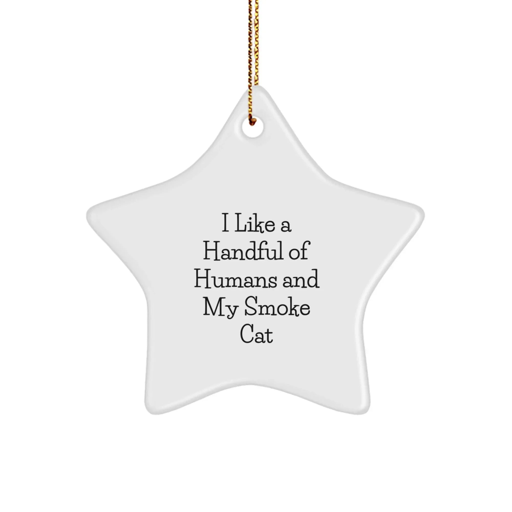 Funny Smoke Cat Star Ornament Gifts for Men from Family, Unique I Like A Handful Of Humans And My Smoke Cat Christmas Decorations