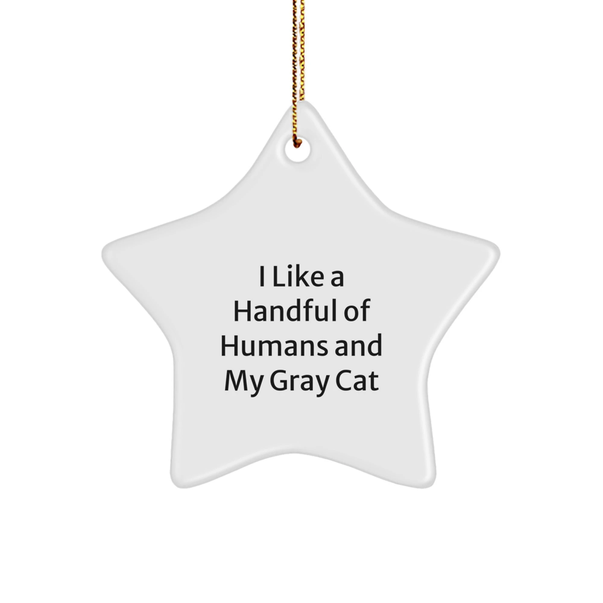 Funny Gray Cat Star Ornament Gifts from Men, Women, Friends, Family for Christmas Unique Gifts