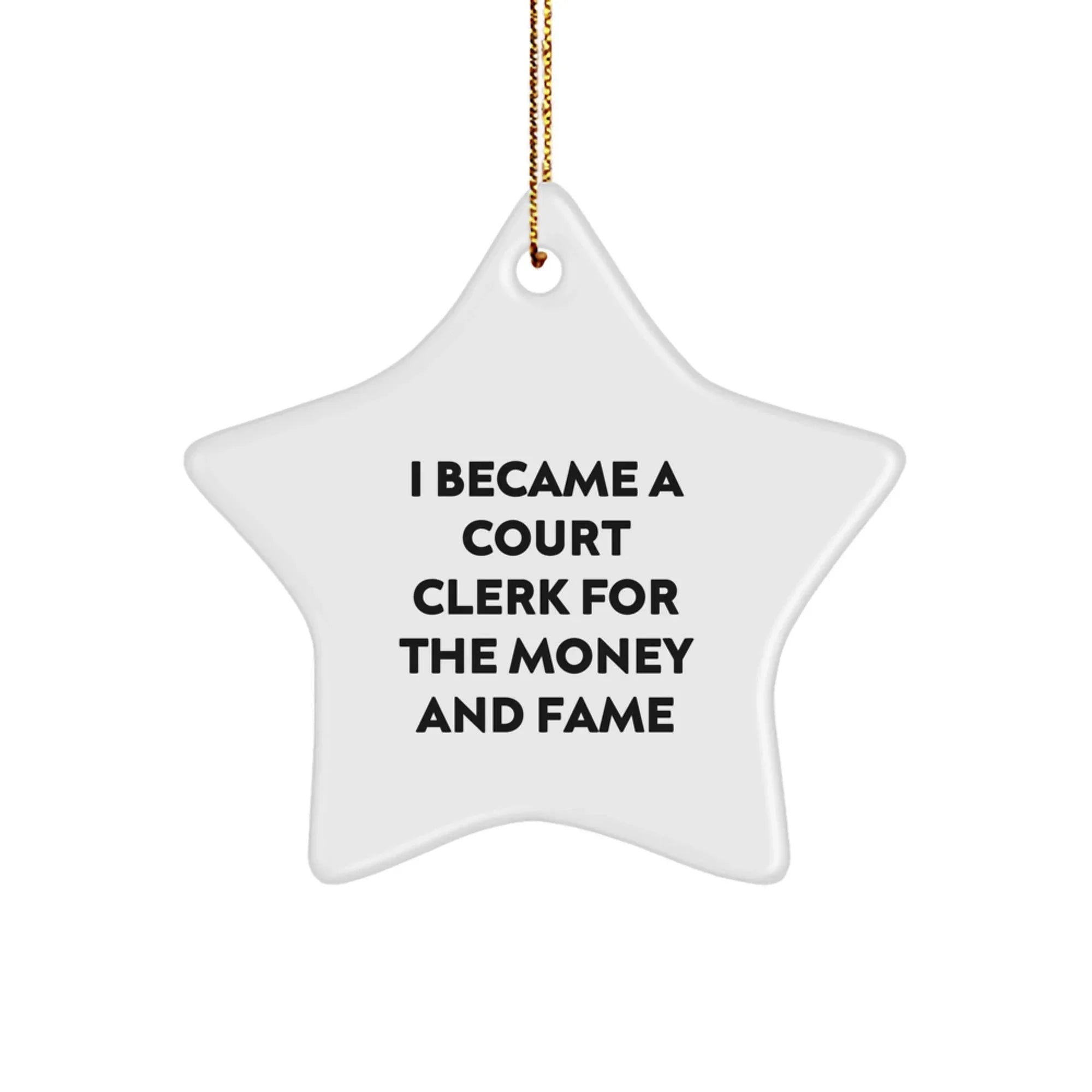 Court Clerk Star Ornament Funny Gifts from Friends for Court Clerk Christmas Unique Gifts