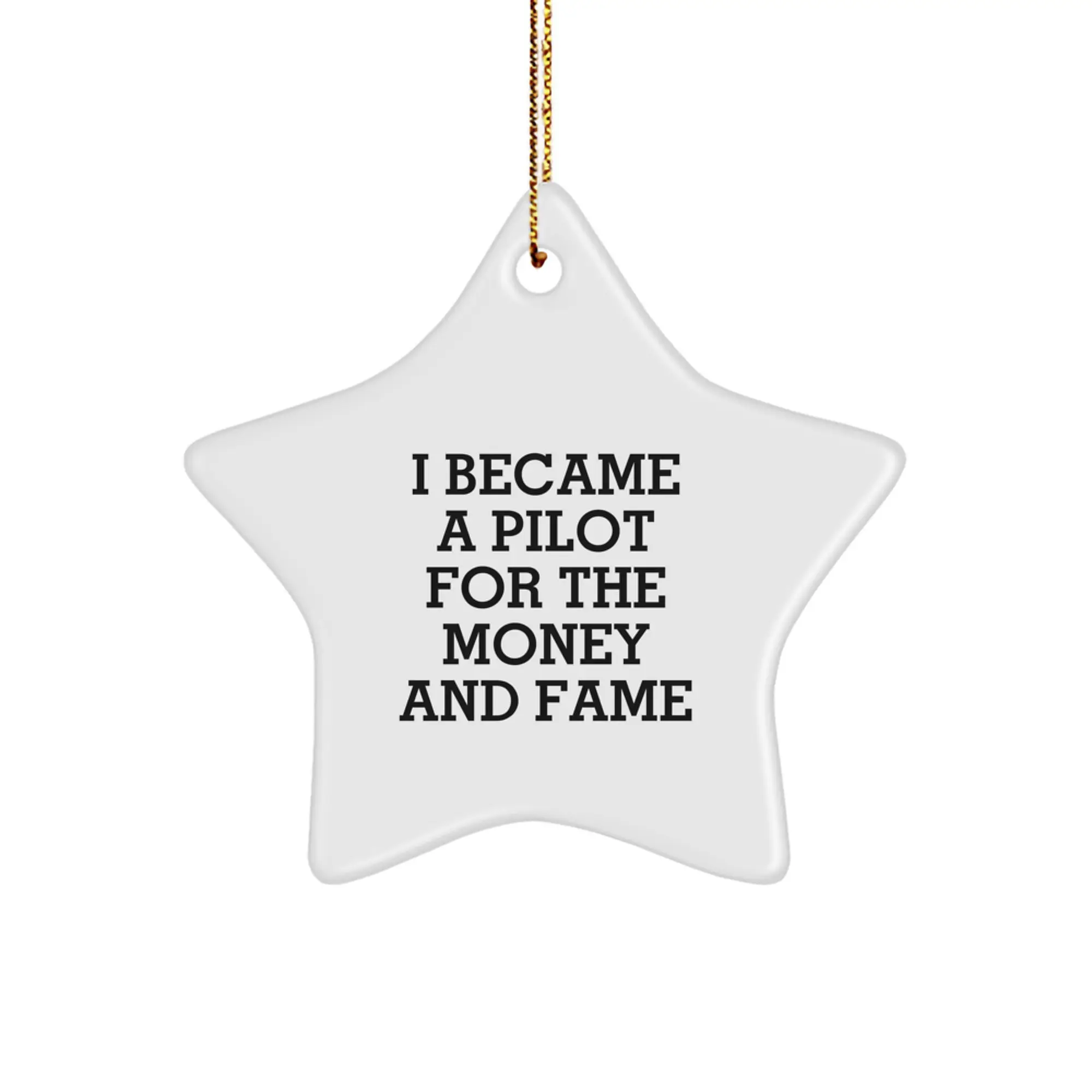 Funny Pilot Gifts from Men to Friends - Star Ornament for Christmas Unique Presents - Image 1