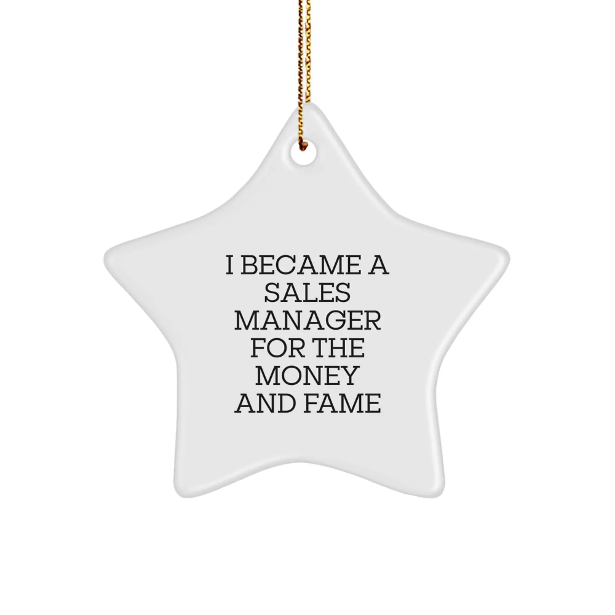 Funny Sales Manager Quotes Gifts from Men to Sales Manager Star Ornament for Christmas Unique Decor - Image 1