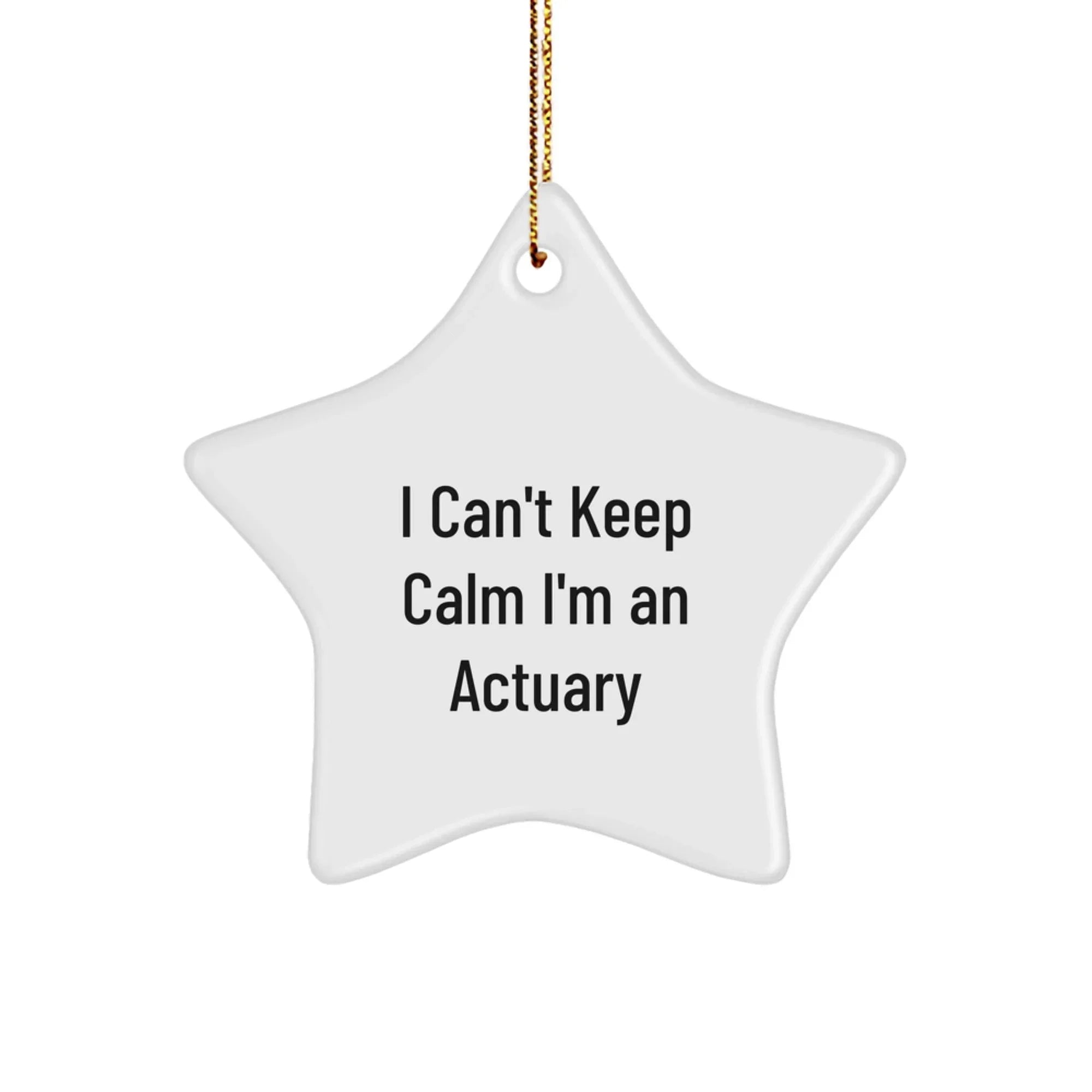 Funny Actuary Gifts for Men - 'I Can't Keep Calm I'm An Actuary' Star Ornament, Christmas Unique Gifts from Family, Friends, Coworkers