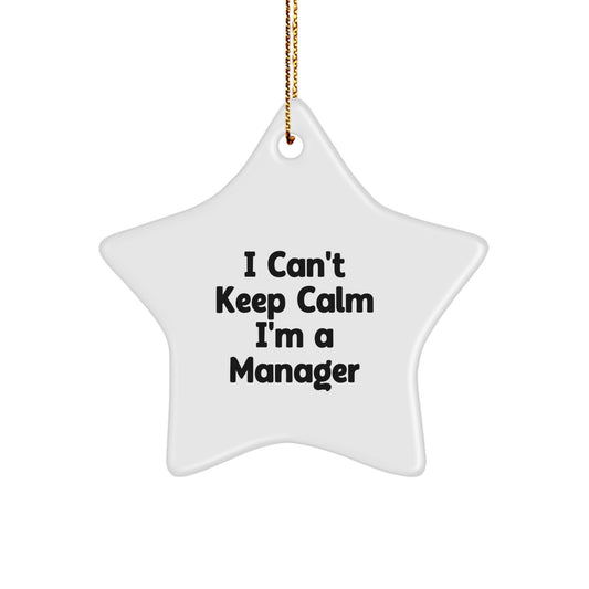 Funny Manager Star Ornament I Can't Keep Calm Gift for Office Christmas Decorations - Image 1