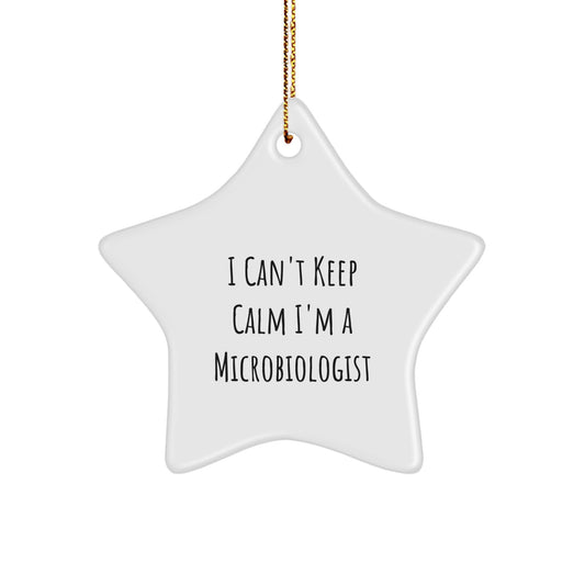 Funny Microbiologist Gifts from Men to Women - I Can't Keep Calm I'm A Microbiologist Star Ornament for Christmas Unique Gifts - Image 1