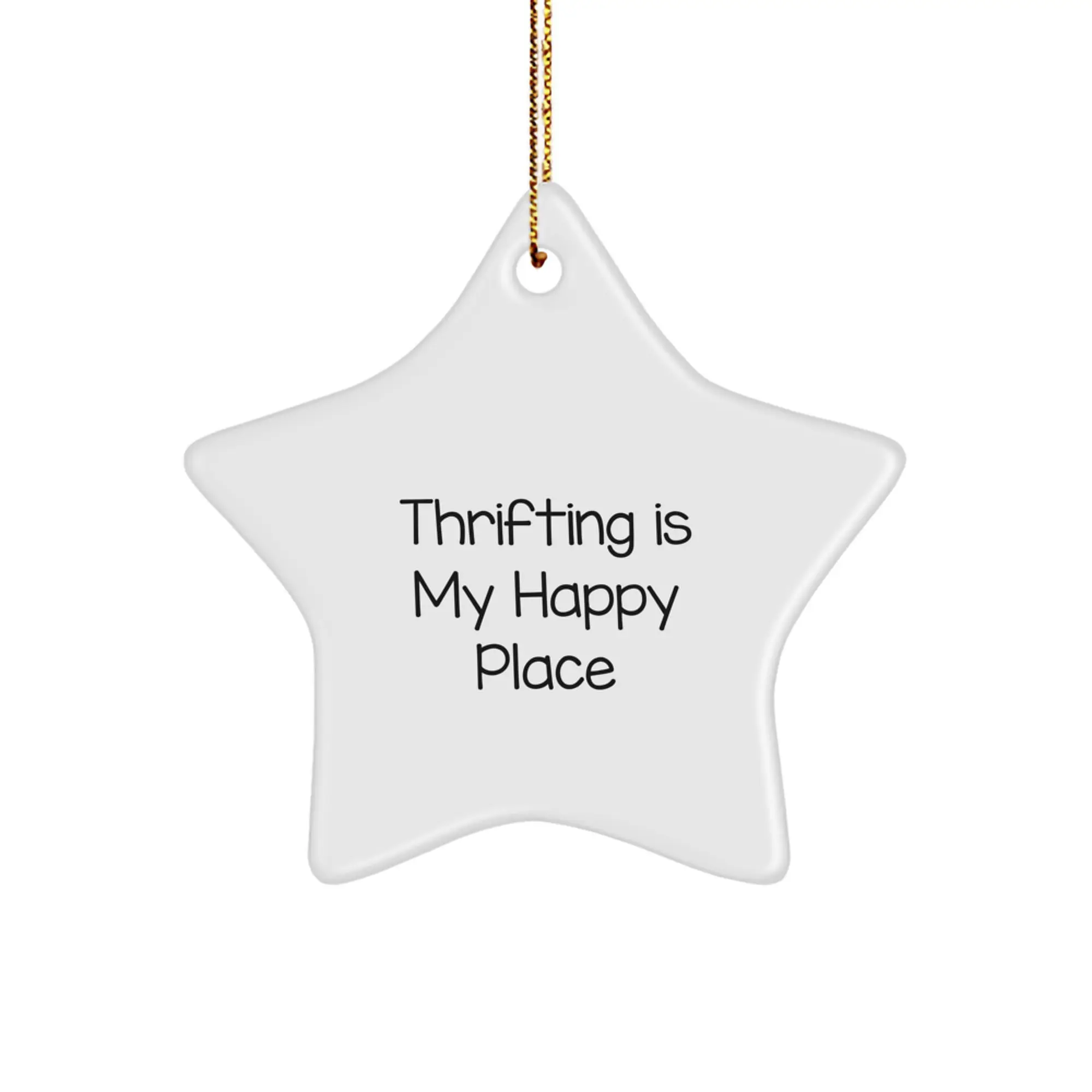 Thrifting Gifts for Thrifting Enthusiasts, Fun Star Ornament - Gifts from Friends to Thrifting Lovers, White Star Shaped Decor, Christmas Unique Gifts - Image 1