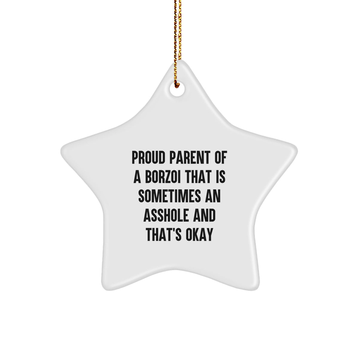 Christmas Gift Funny Borzoi Star Ornament for Teens - Proud Parent - Image 1