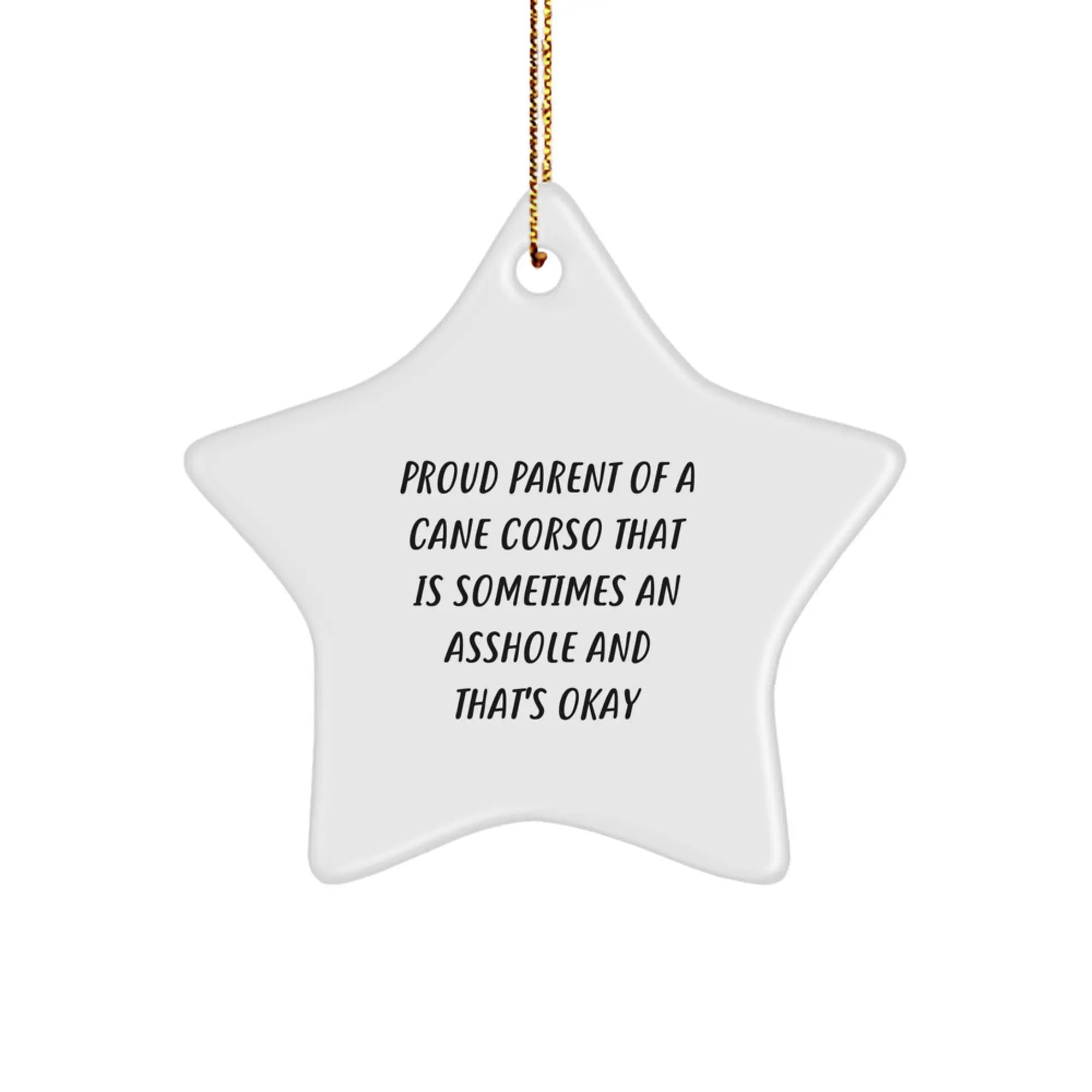 Funny Cane Corso Dog Christmas Unique Gifts from Men to Friends, Unique Cane Corso Dog Lover Star Ornament, Proud Parent Cane Corso Dog Owner Gift - Image 1