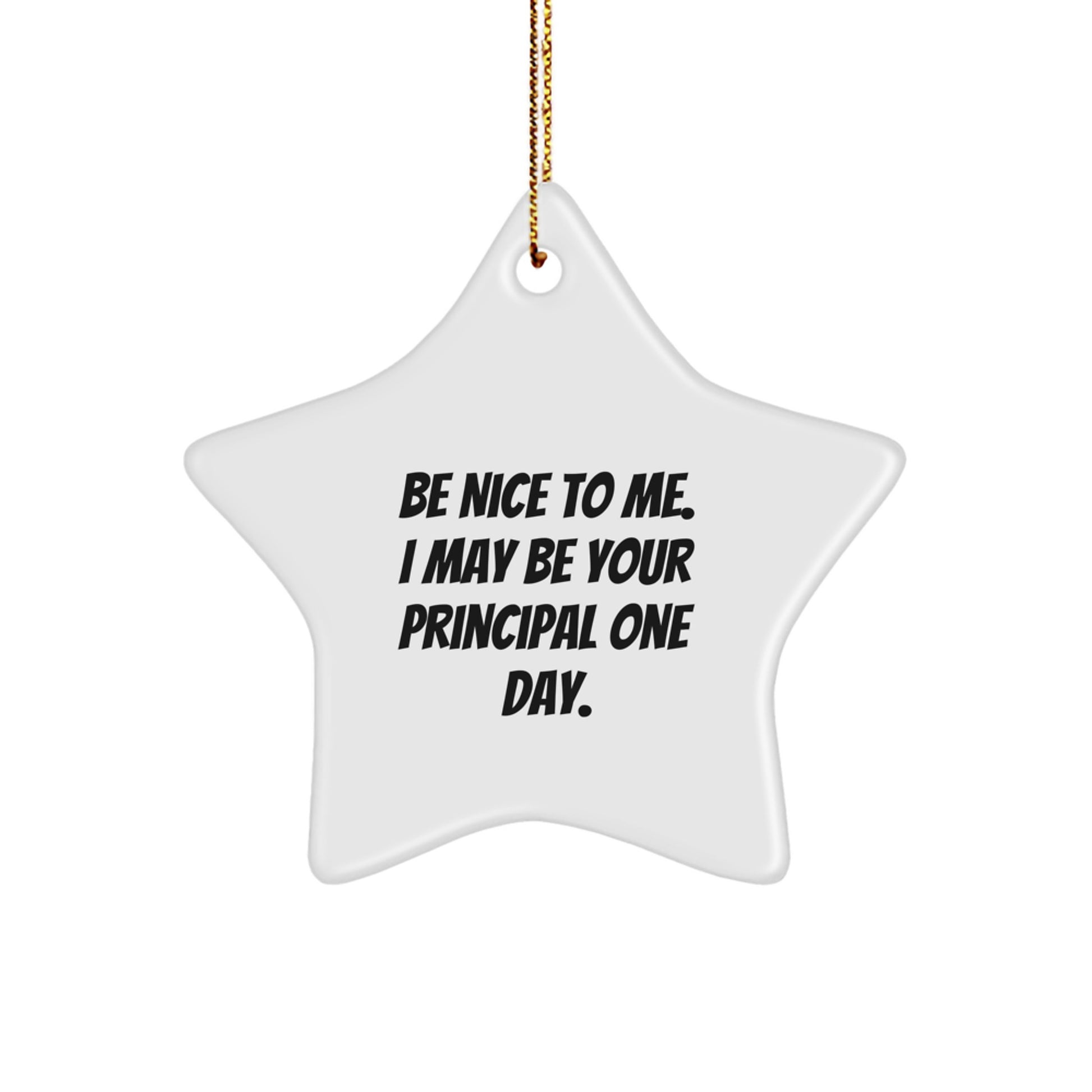 Be Nice To Me, I May Be Your Principal One Day! Funny Principal Star Ornament Gifts from Friends to Principal - Image 1
