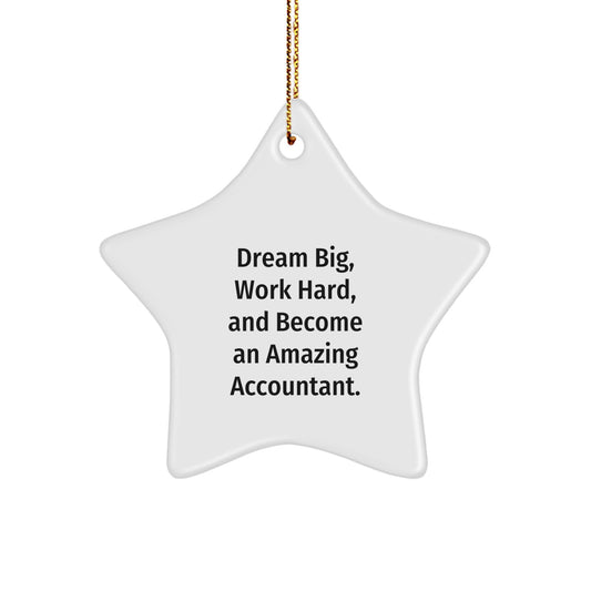 Inspirational Accountant Gifts, 'Dream Big, Work Hard, And Become An Amazing Accountant.' Star Ornament for Men or Women, Gifts from Family or Friends, Perfect for Christmas - Image 1