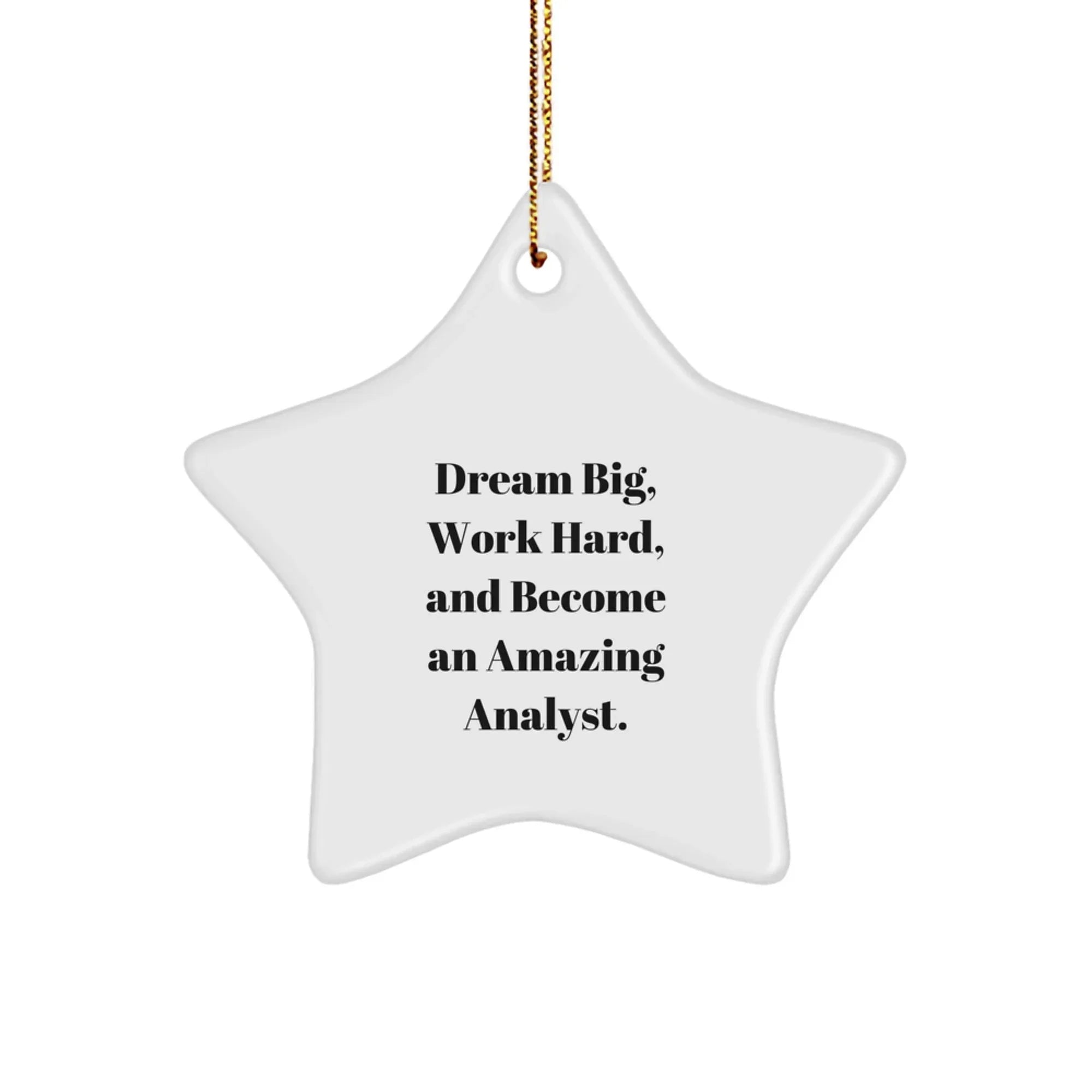 Inspirational Analyst Gifts from Friends, Christmas Unique Star Ornaments for Men, Women, Coworkers, Family, 'Dream Big, Work Hard, And Become An Amazing Analyst.'