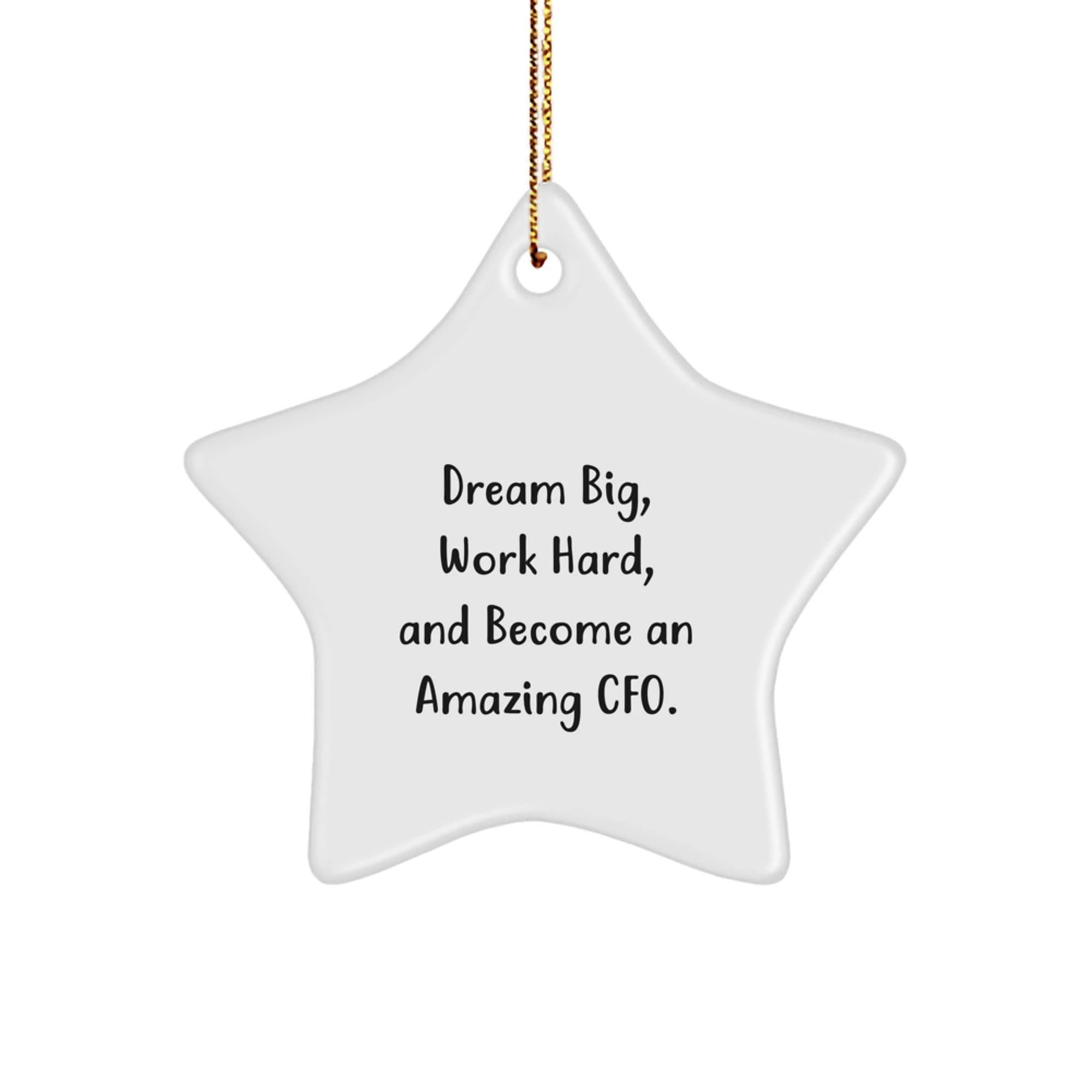 CFO Gifts from Friends and Family, 'Dream Big, Work Hard, And Become An Amazing Cfo.' White Star Ornament, Christmas Unique Decorations