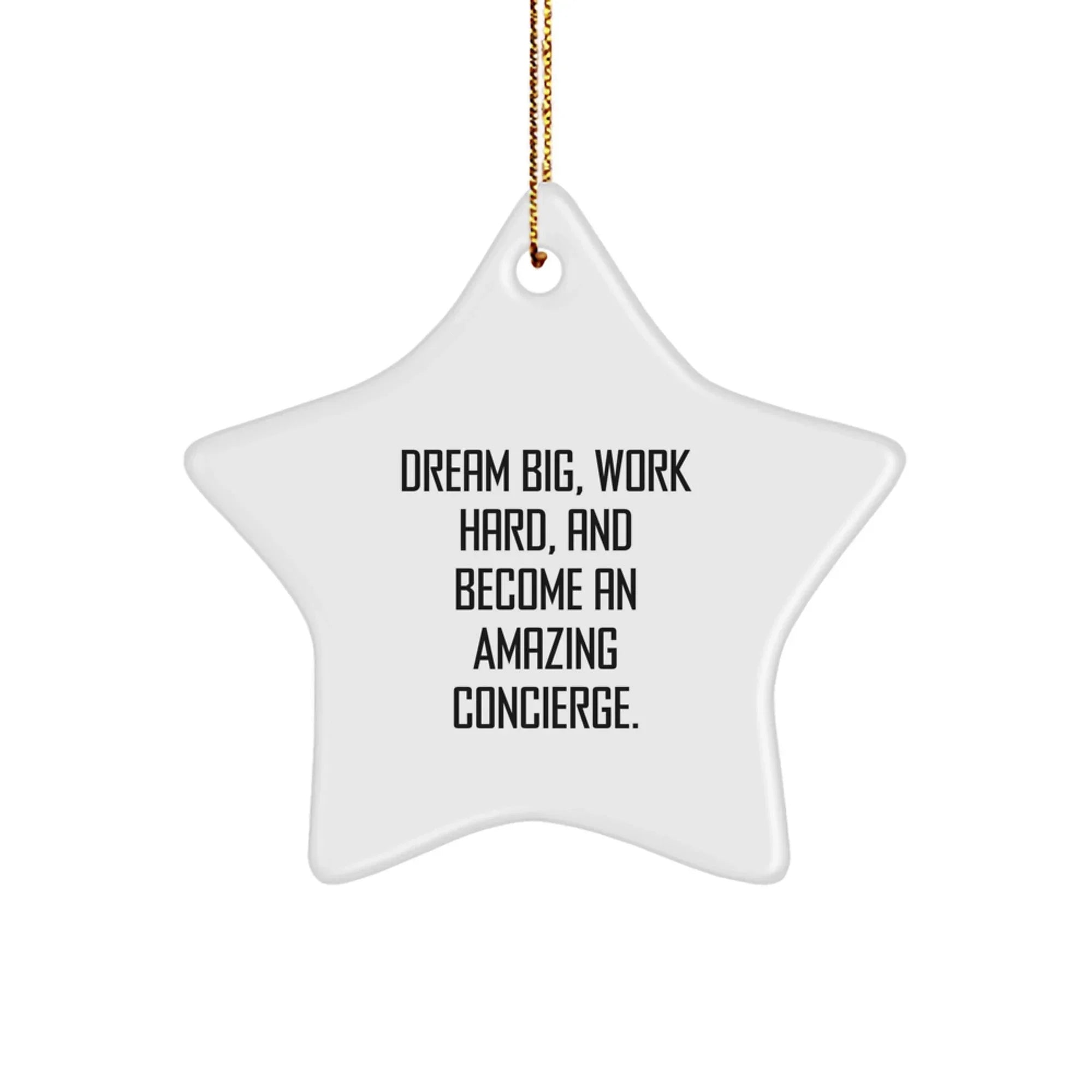 Funny Concierge Gifts: Dream Big, Work Hard, Star Ornament for Concierge, Christmas Decorations, Gifts from Friends, Family, or Coworkers for Amazing Concierge
